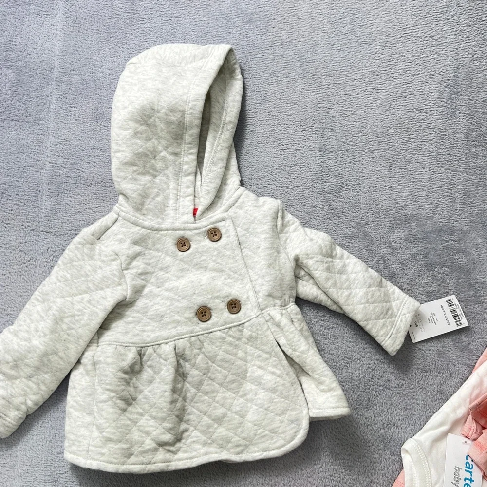 Carter's Baby Girl‎ 3M & 6M Outfit Bundle 2 Three-Piece Sets Hoodies Bodysuits
